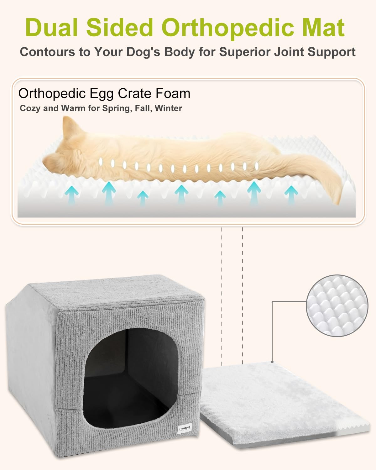 Orthopedic Indoor Pet House with Cushion Bed