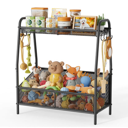 Metal Pet Toy Storage Basket with Open Organizer