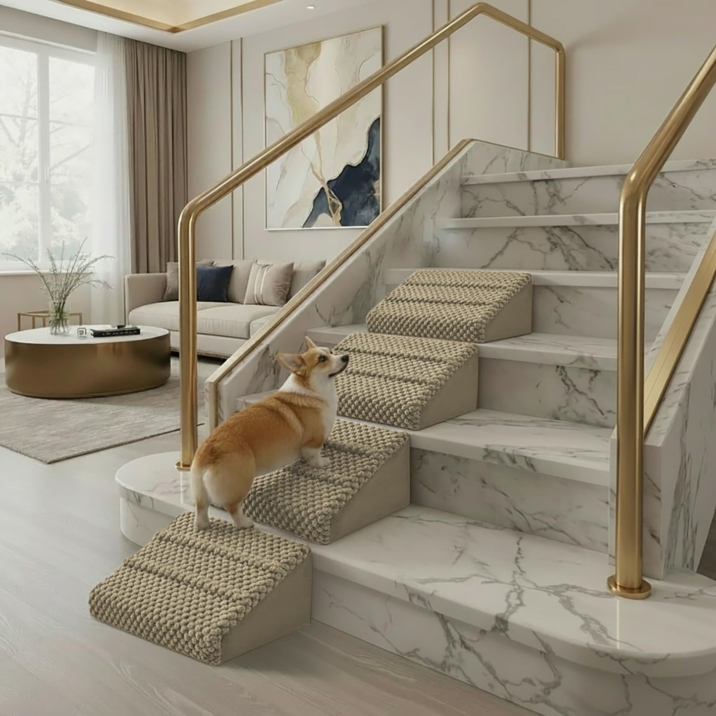 Anti-Slip Foam Pet Ramp Steps with Washable Cover