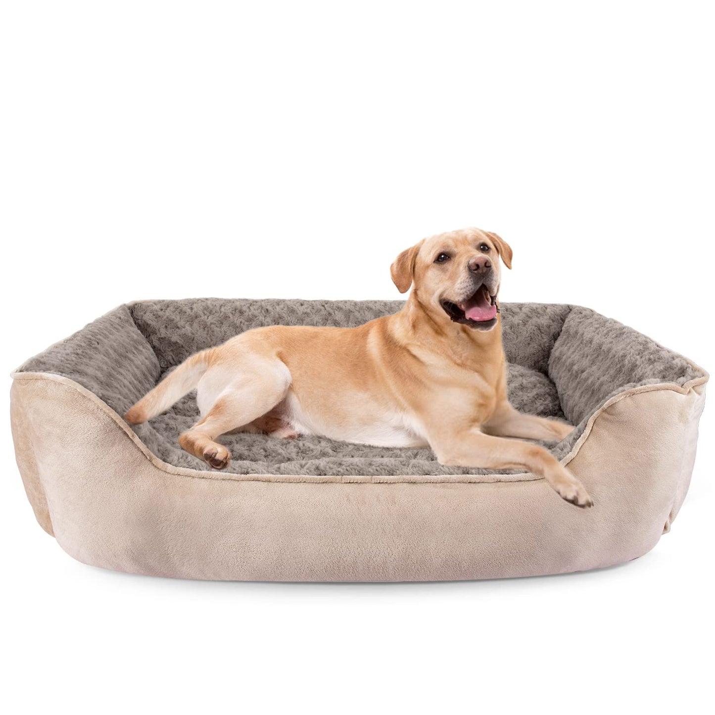 Human-Sized Faux Fur Pet Bed with Pillow Set