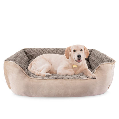 Human-Sized Faux Fur Pet Bed with Pillow Set