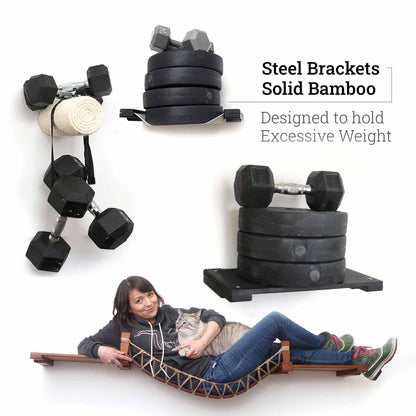 Modern Cat Condo Wall Set with Hammocks & Bridge