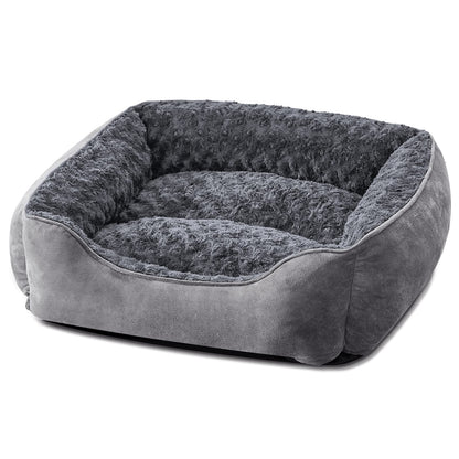 Human-Sized Faux Fur Pet Bed with Pillow Set