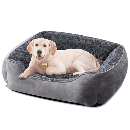 Human-Sized Faux Fur Pet Bed with Pillow Set