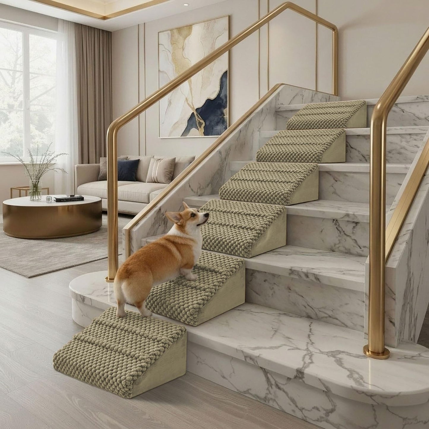 Anti-Slip Foam Pet Ramp Steps with Washable Cover
