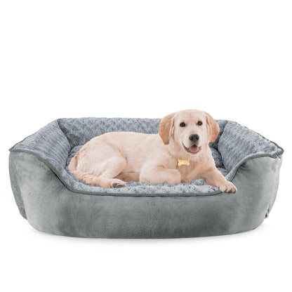 Human-Sized Faux Fur Pet Bed with Pillow Set