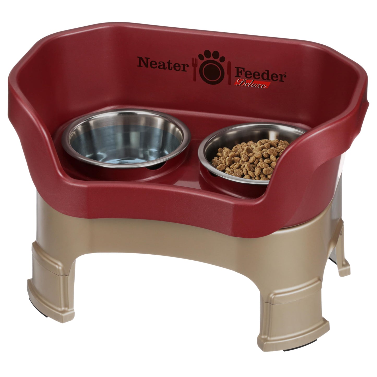 Adjustable Elevated Pet Bowl Set with Splash Guard
