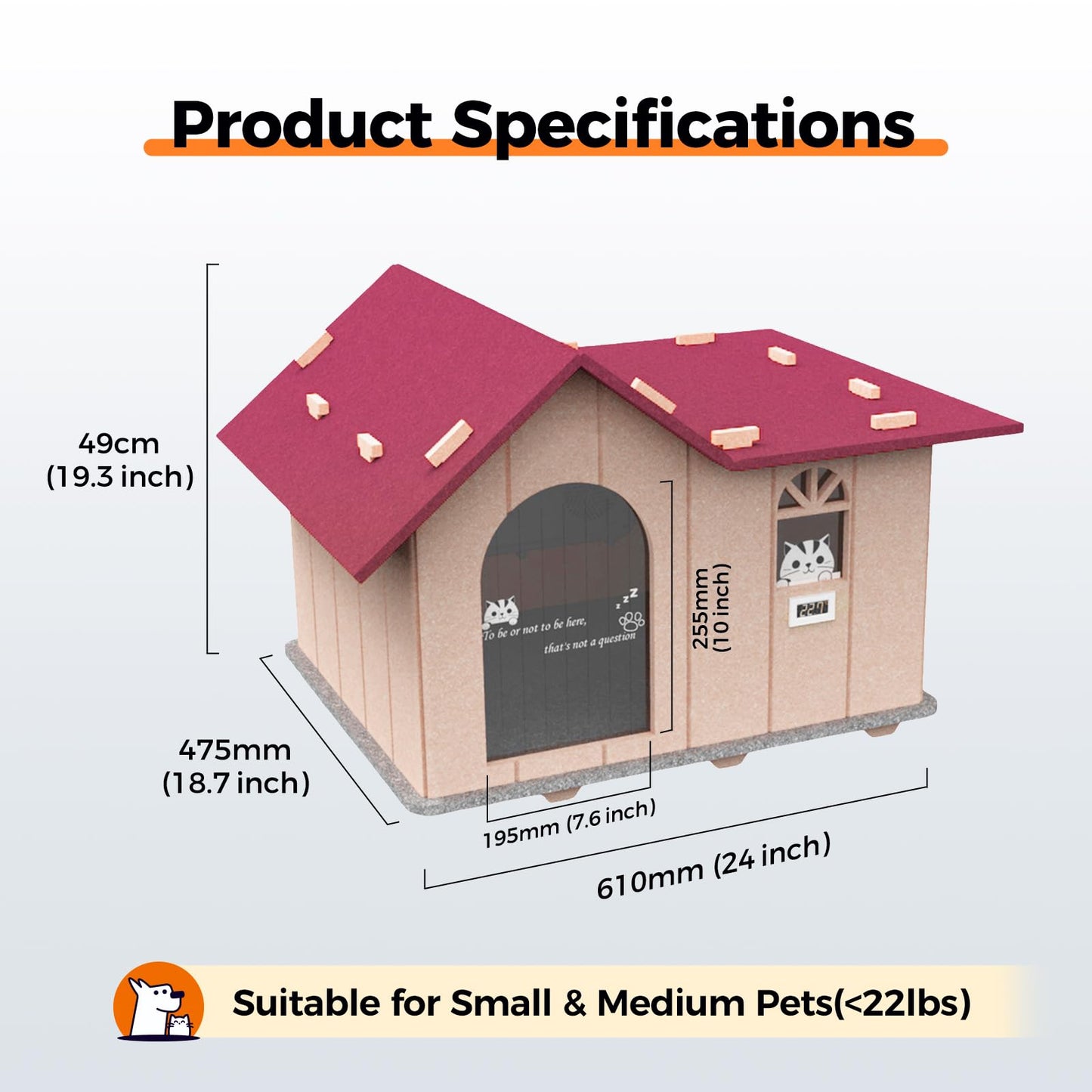 Climate-Controlled Pet House with Heating & Cooling