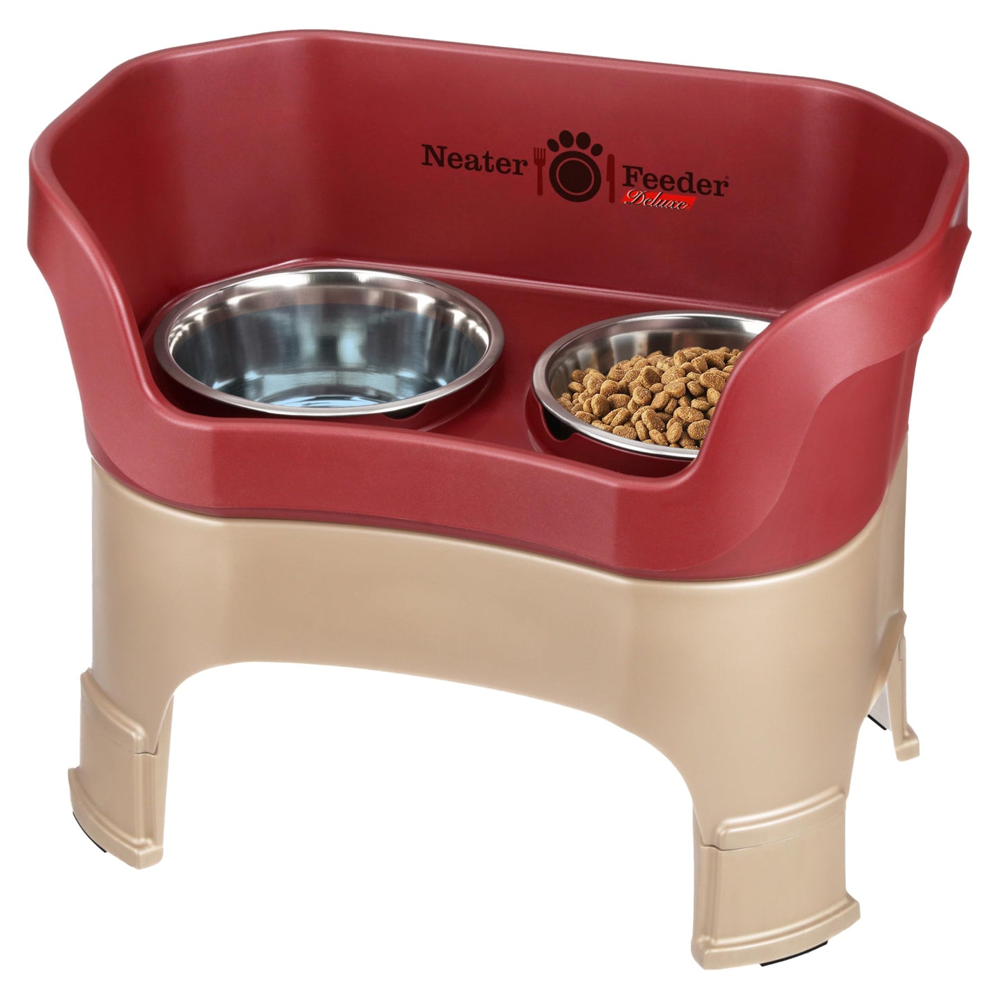 Adjustable Elevated Pet Bowl Set with Splash Guard