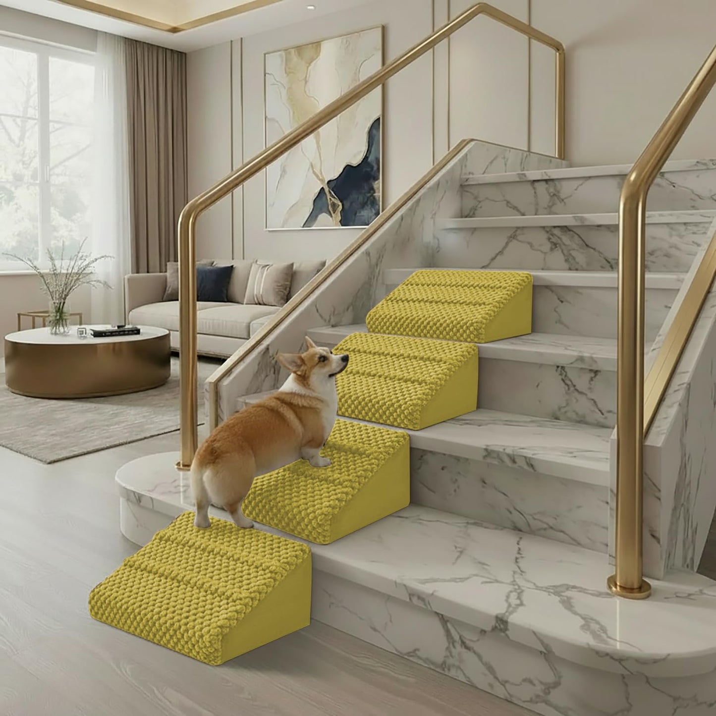 Anti-Slip Foam Pet Ramp Steps with Washable Cover