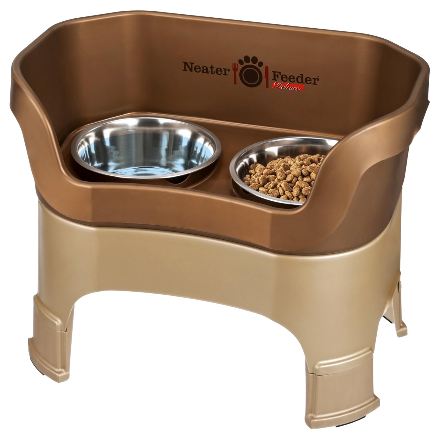 Adjustable Elevated Pet Bowl Set with Splash Guard