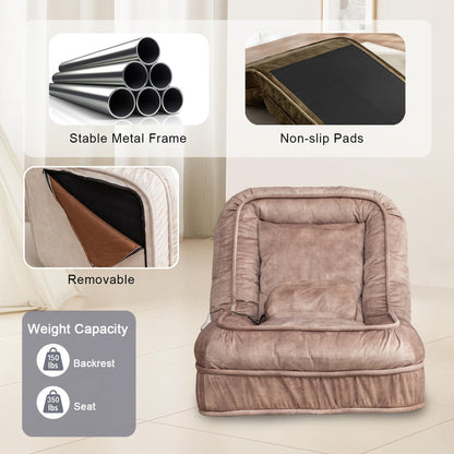 Human-Sized Pet Bed Sofa with Adjustable Pillow