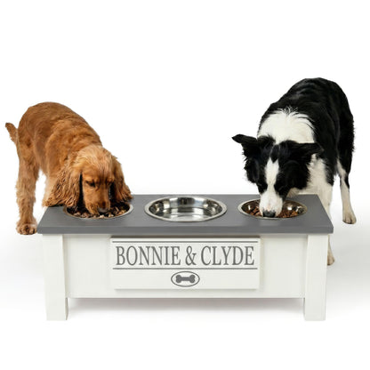 Elevated Dog Bowl Stand with Food Storage Bin