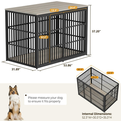 XXL Wooden Dog Crate Furniture with Foldable Door