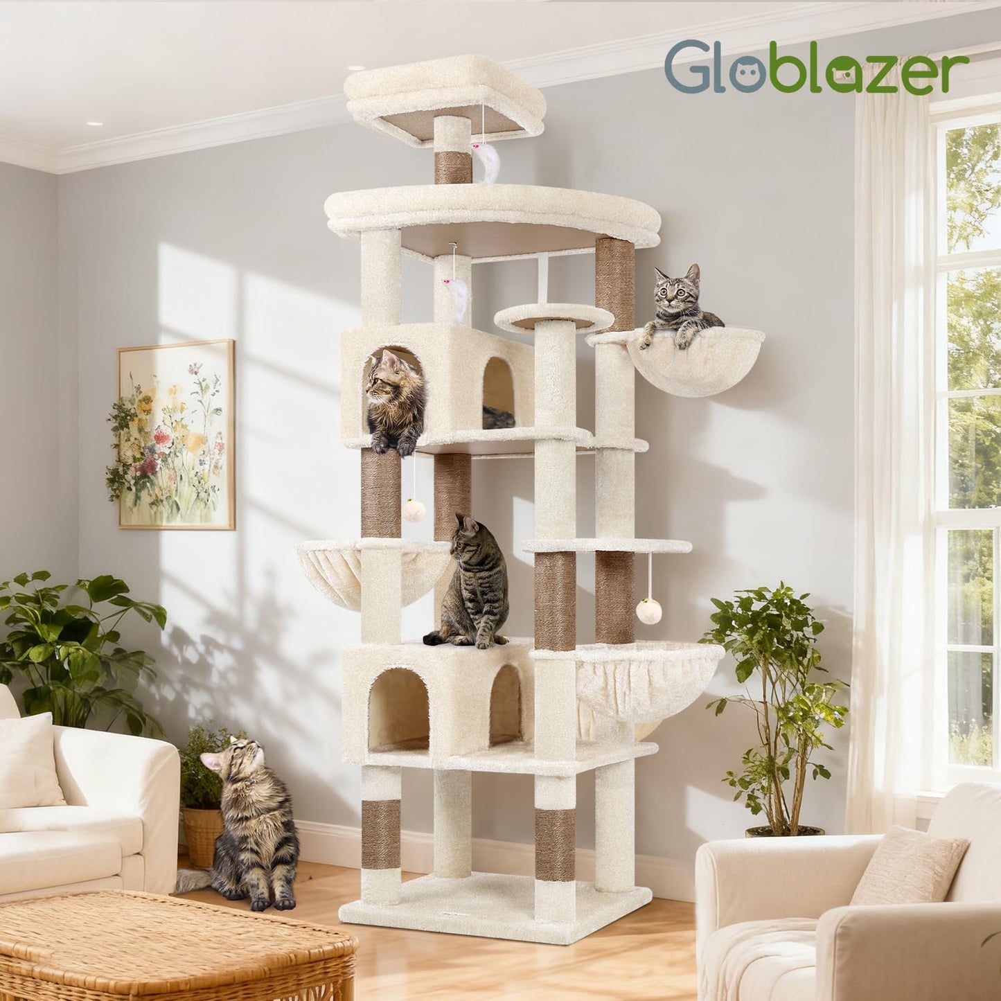 82-Inch Heavy-Duty Cat Tree with Condos & Perches