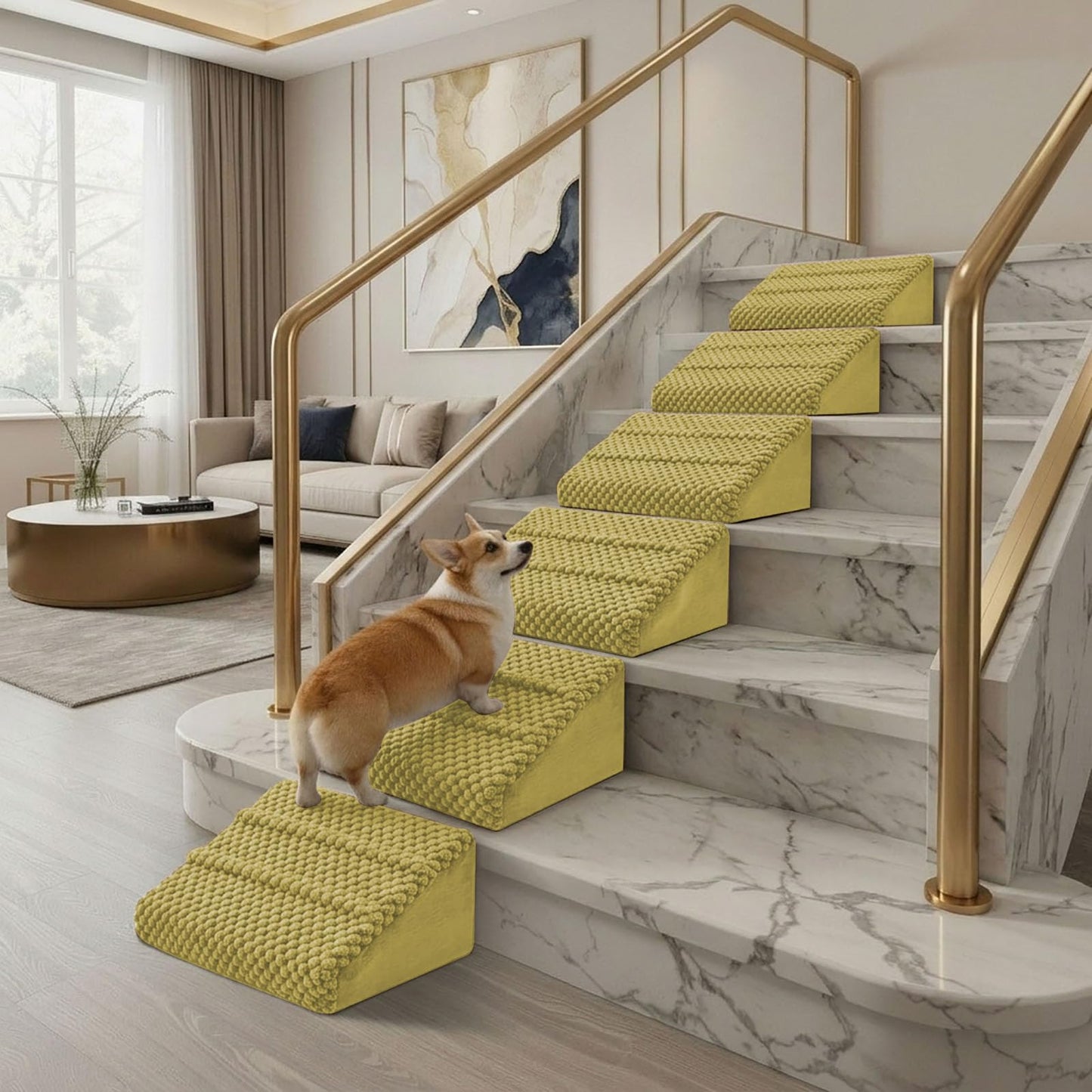 Anti-Slip Foam Pet Ramp Steps with Washable Cover
