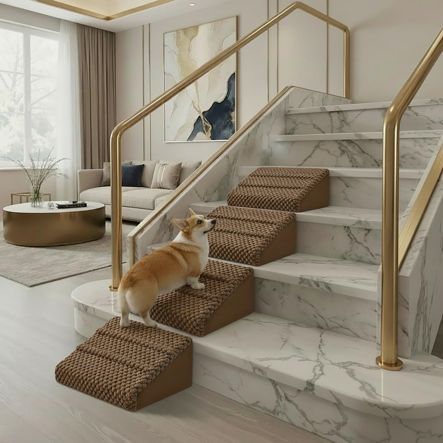 Anti-Slip Foam Pet Ramp Steps with Washable Cover