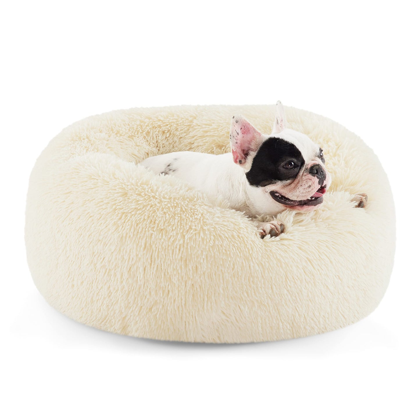 Calming Donut Pet Bed with Washable Faux Fur