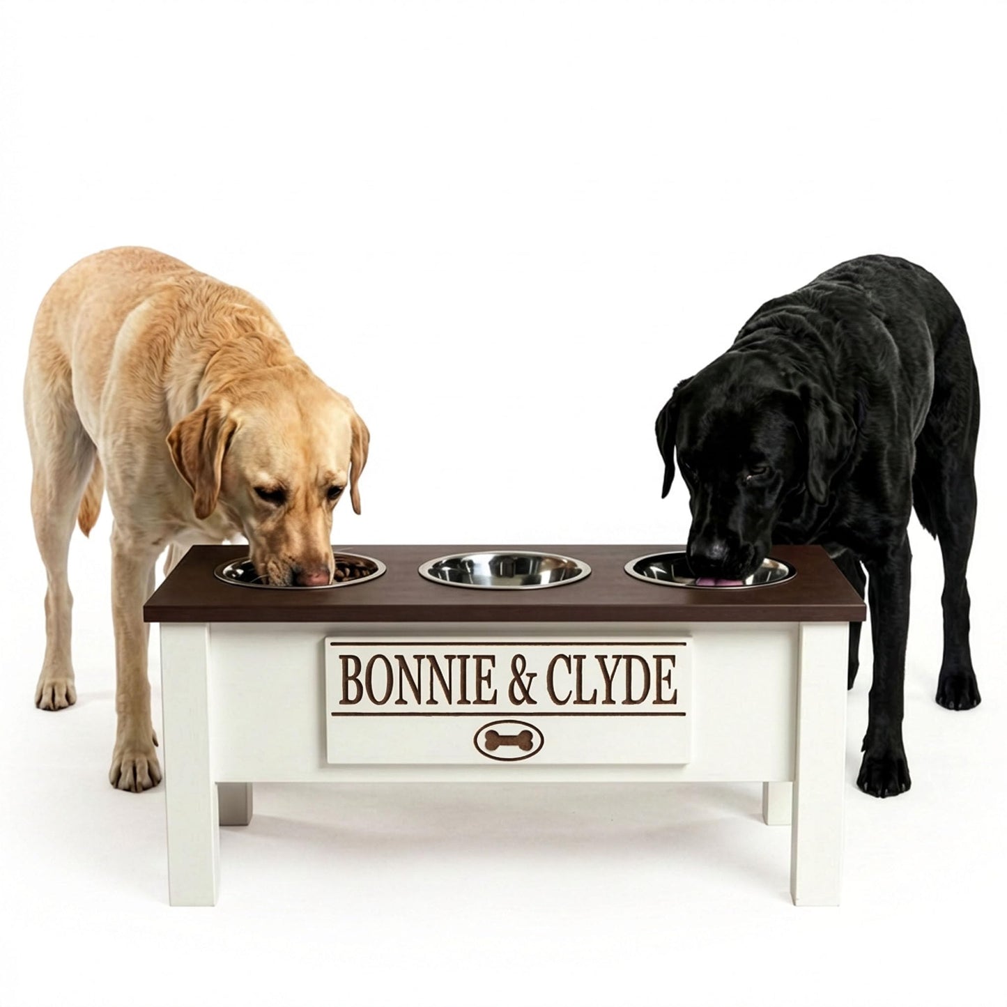 Elevated Dog Bowl Stand with Food Storage Bin
