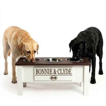 Elevated Dog Bowl Stand with Food Storage Bin