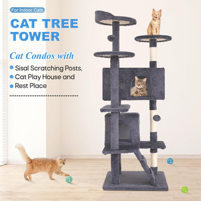 Multi-Level Cat Tree with Condo & Scratching Posts