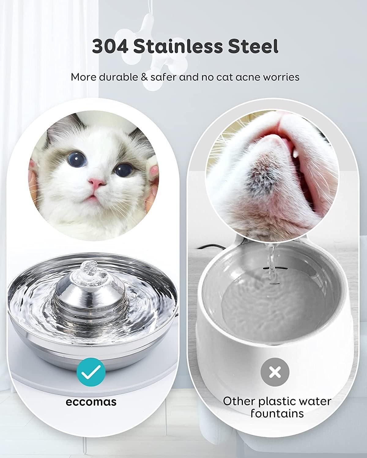 2-in-1 Pet Water Fountain and Feeding Bowl Set
