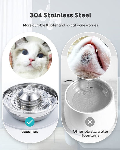 2-in-1 Pet Water Fountain and Feeding Bowl Set