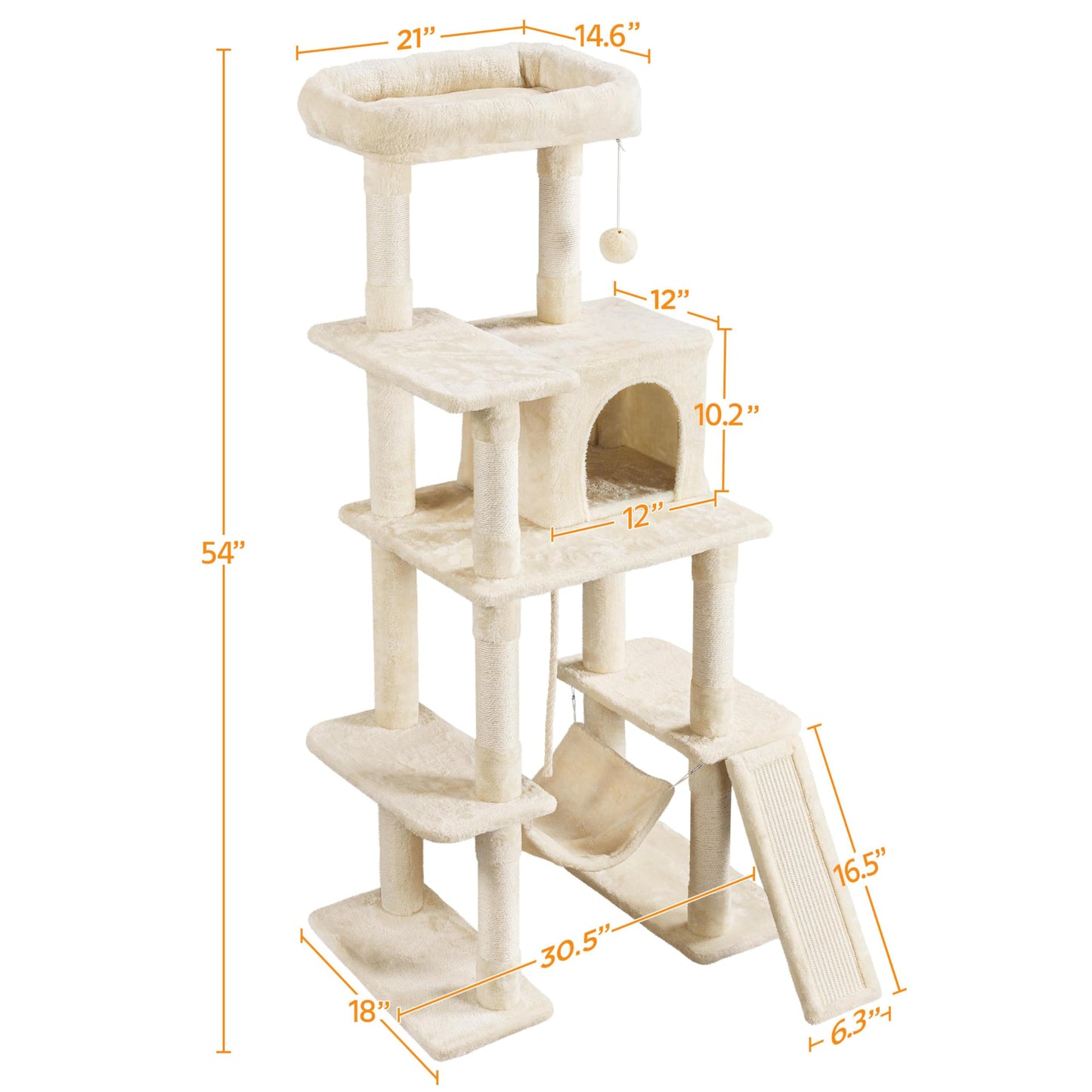 Multi-Level Cat Tree with Condo, Hammock & Perch