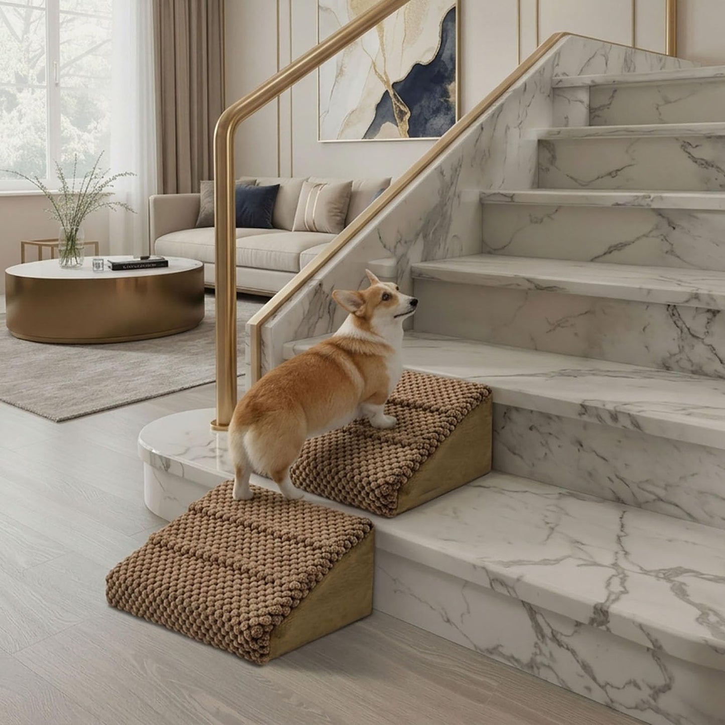 Anti-Slip Foam Pet Ramp Steps with Washable Cover