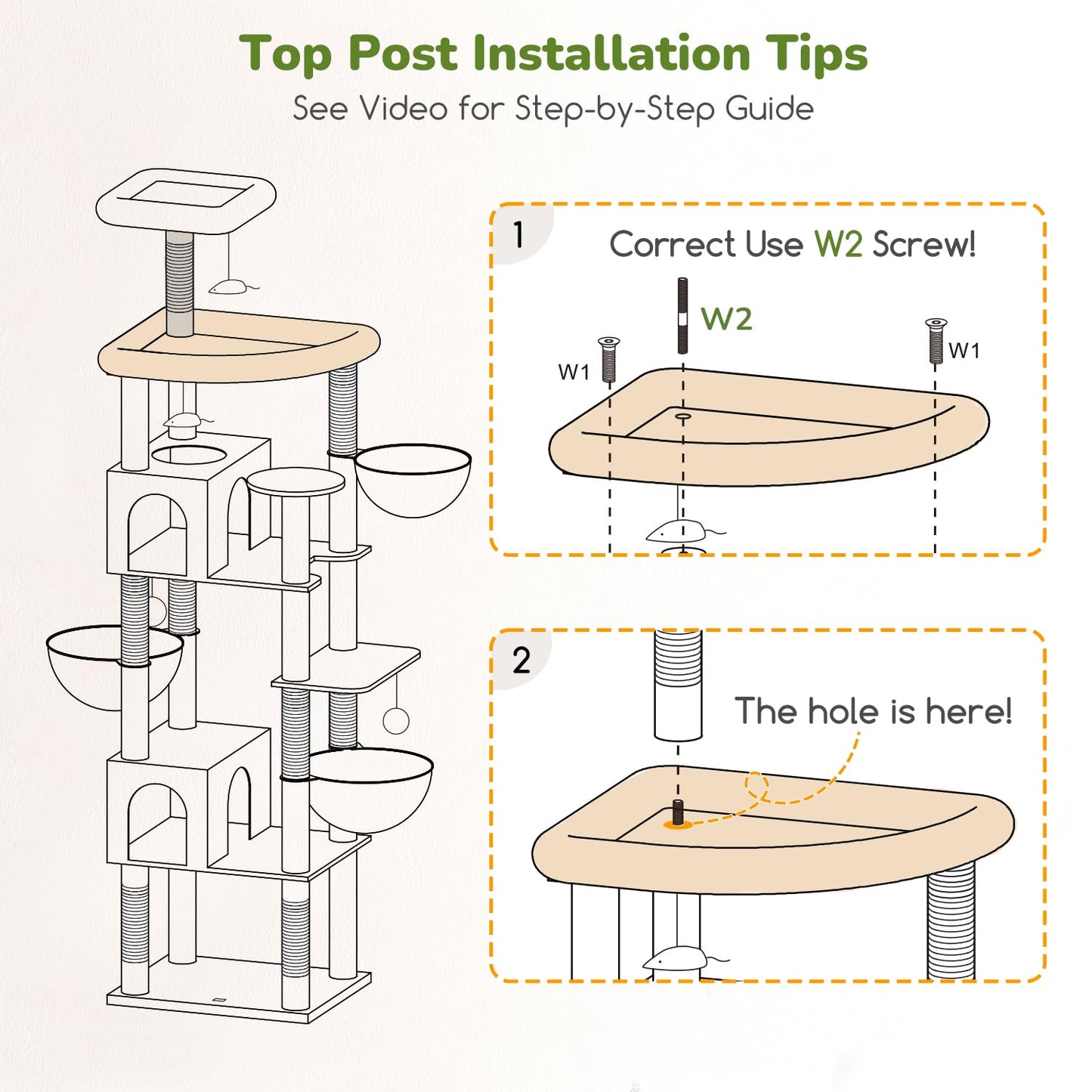 82-Inch Heavy-Duty Cat Tree with Condos & Perches