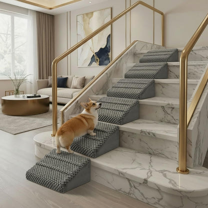 Anti-Slip Foam Pet Ramp Steps with Washable Cover