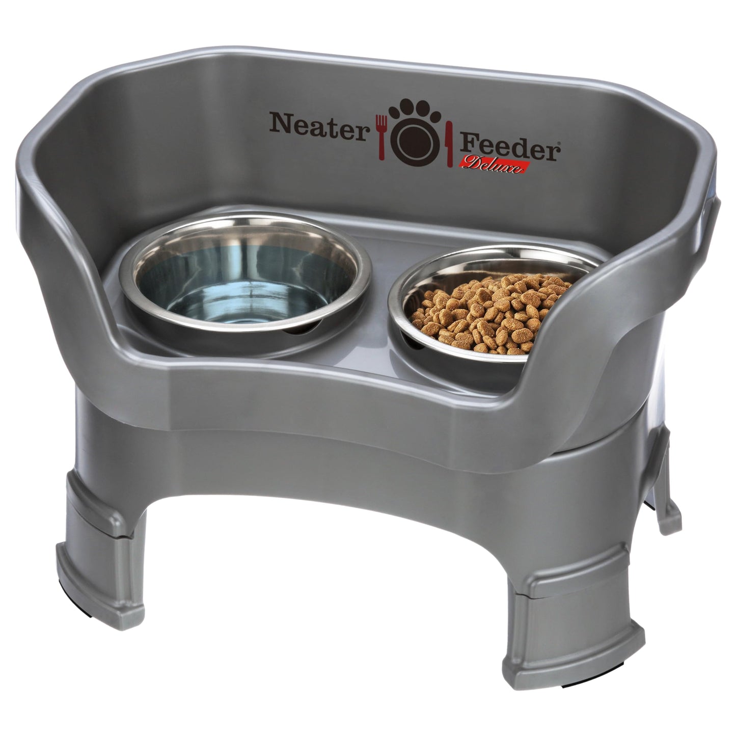 Adjustable Elevated Pet Bowl Set with Splash Guard