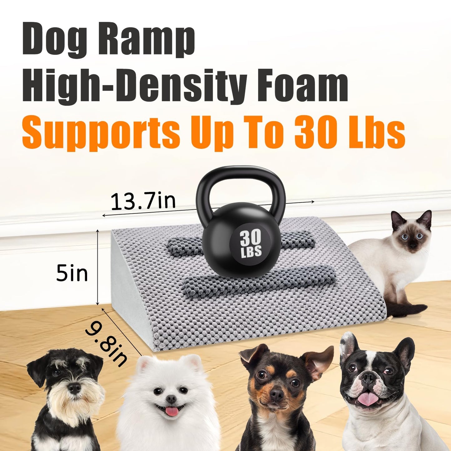 Gentle Slope Pet Ramp with Washable Cover