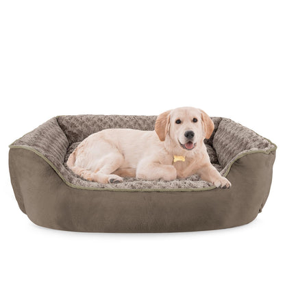 Human-Sized Faux Fur Pet Bed with Pillow Set