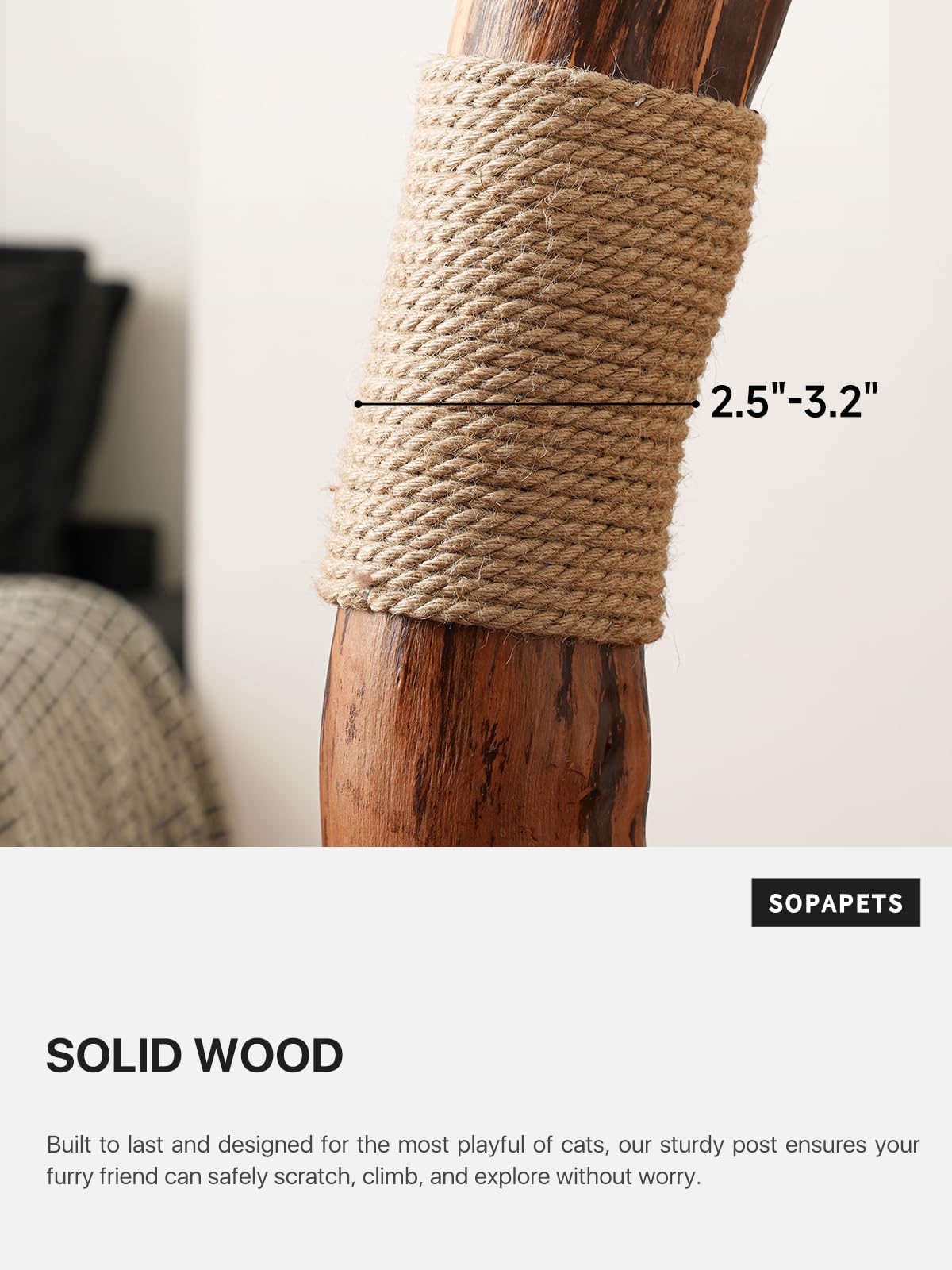 68-Inch Wooden Cat Tree with Condo & Perches