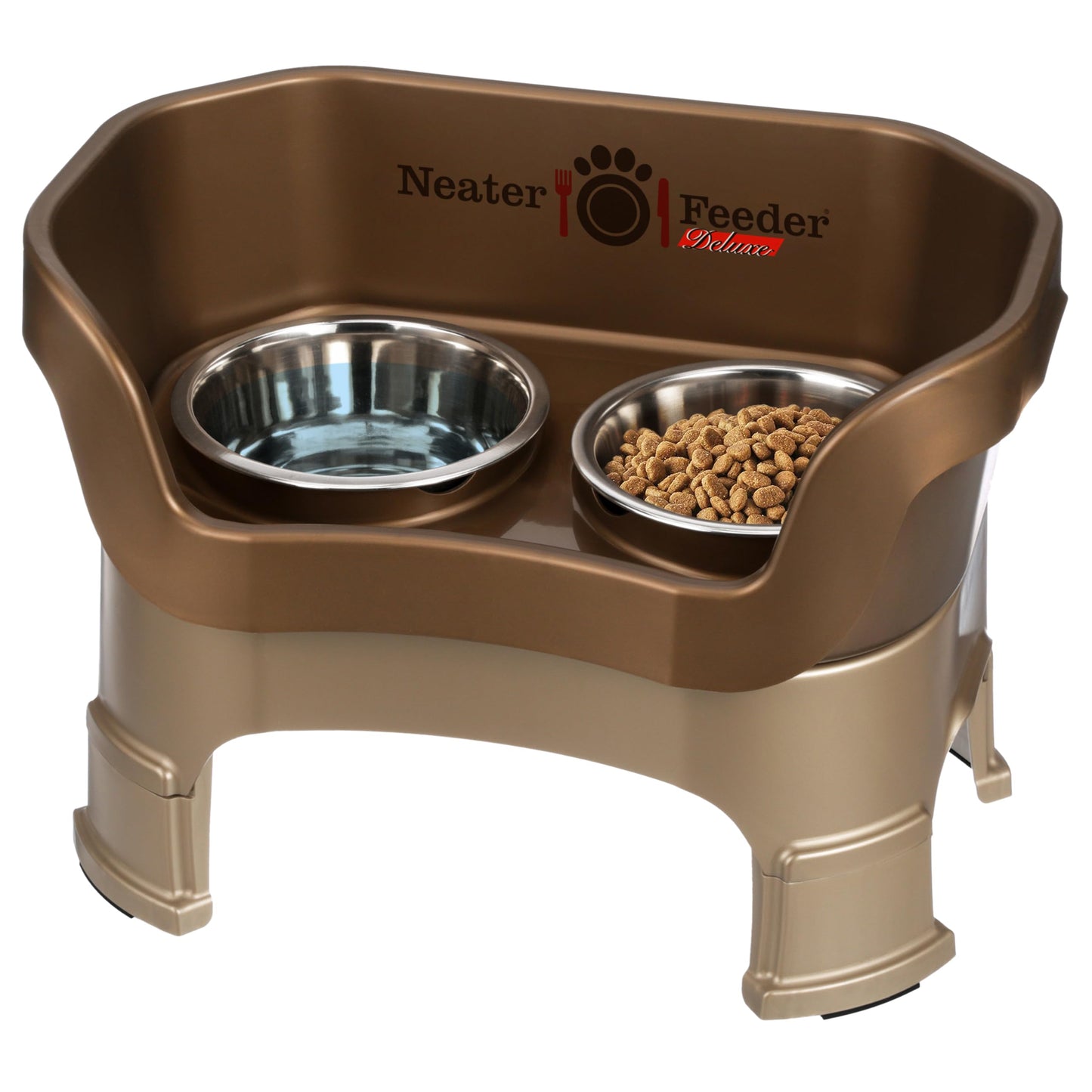 Adjustable Elevated Pet Bowl Set with Splash Guard