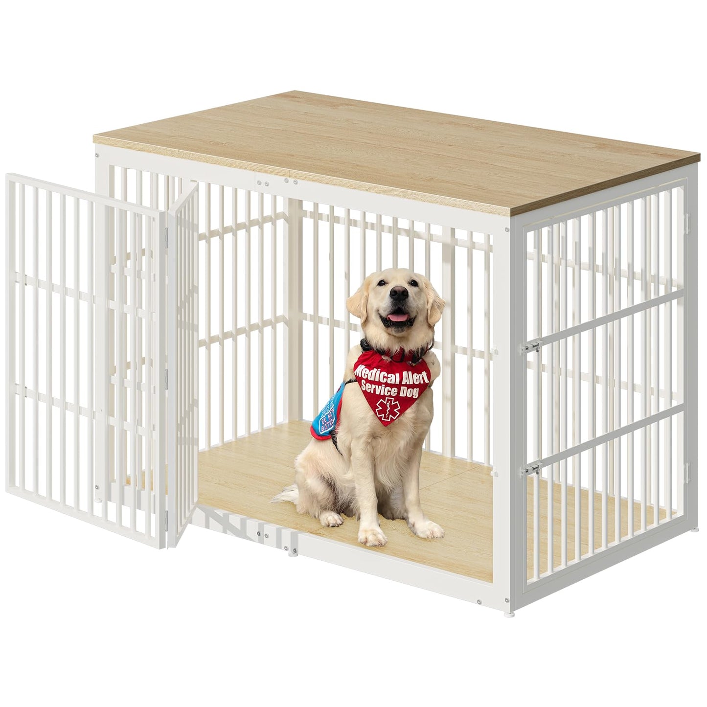 XXL Wooden Dog Crate Furniture with Foldable Door