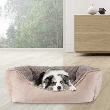 Human-Sized Faux Fur Pet Bed with Pillow Set