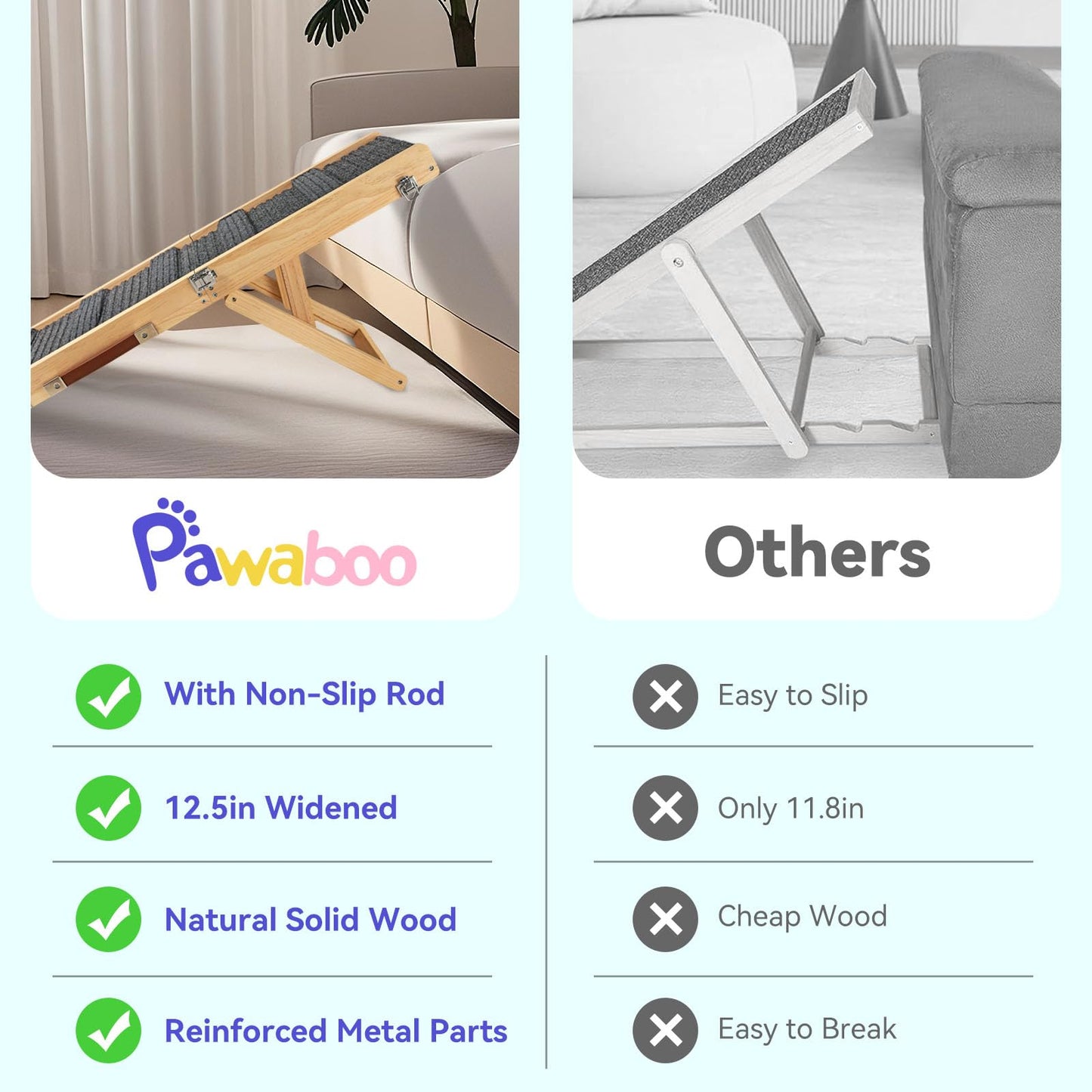 Foldable Adjustable Pet Ramp for Couch and Sofa