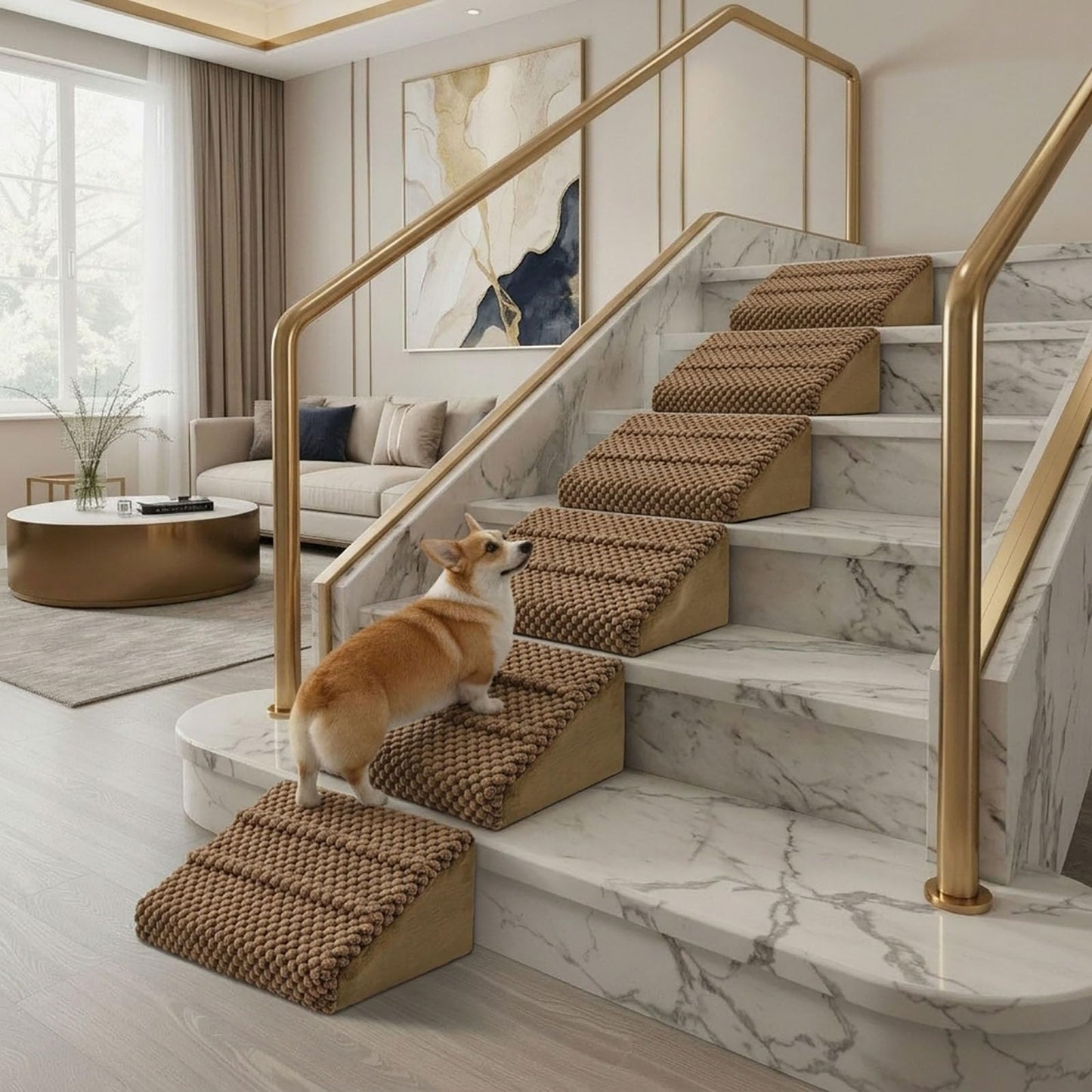 Anti-Slip Foam Pet Ramp Steps with Washable Cover