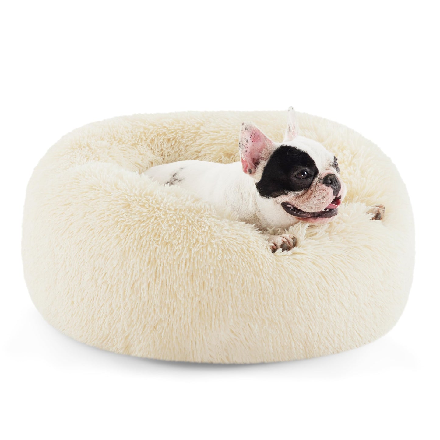Calming Donut Pet Bed with Washable Faux Fur