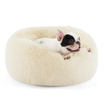 Calming Donut Pet Bed with Washable Faux Fur