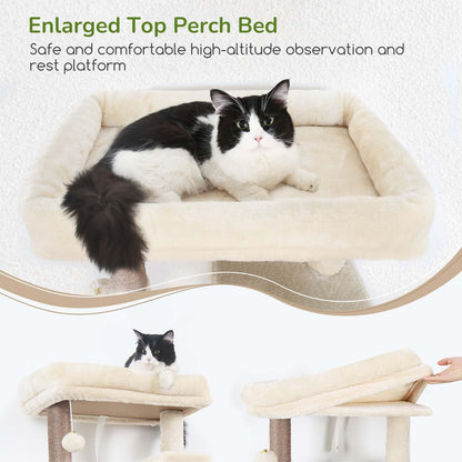 70-Inch Heavy-Duty Cat Tree with Condo & Hammock