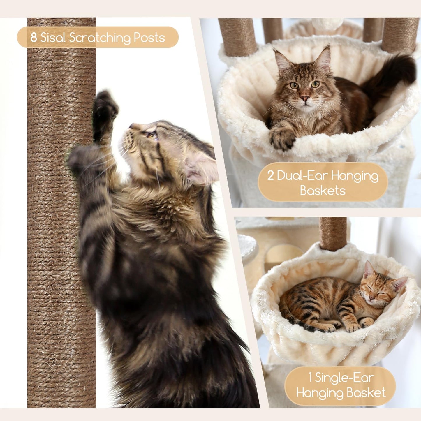 82-Inch Heavy-Duty Cat Tree with Condos & Perches