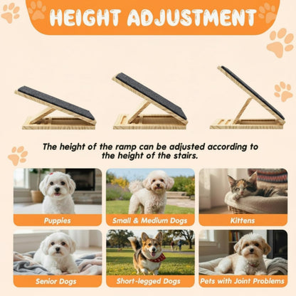Adjustable Foldable Pet Ramp with Non-Slip Surface