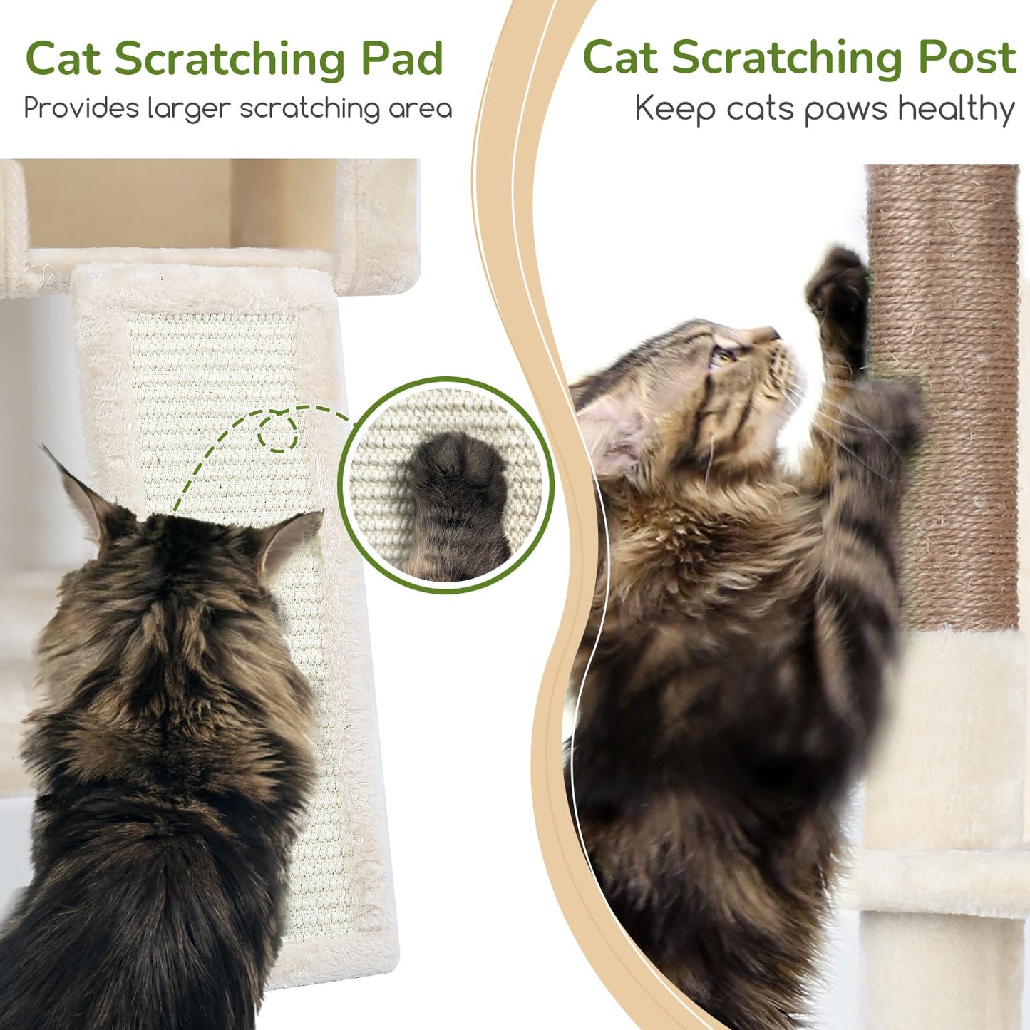 70-Inch Heavy-Duty Cat Tree with Condo & Hammock