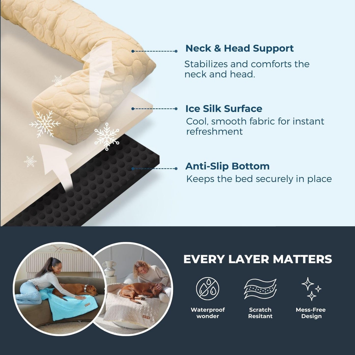 Self-Cooling Pet Bed with Washable Cover