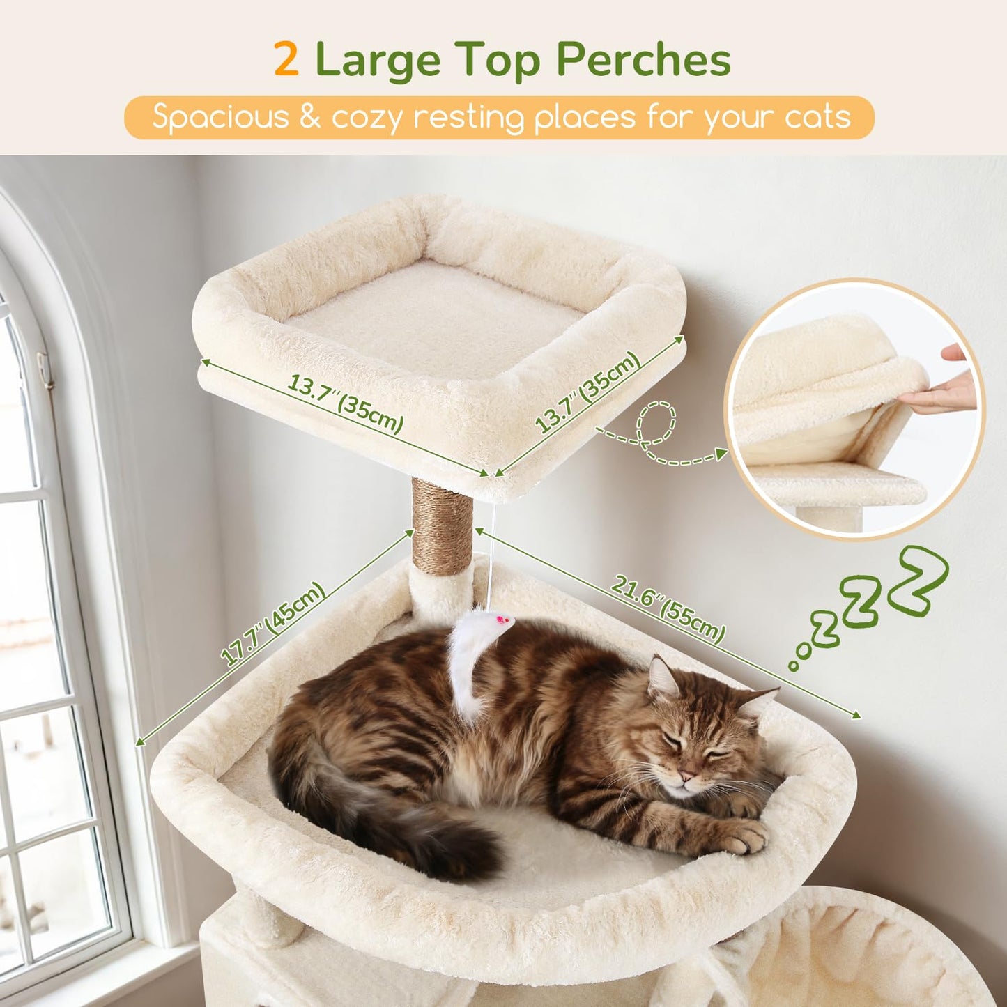 82-Inch Heavy-Duty Cat Tree with Condos & Perches