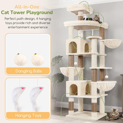 82-Inch Heavy-Duty Cat Tree with Condos & Perches