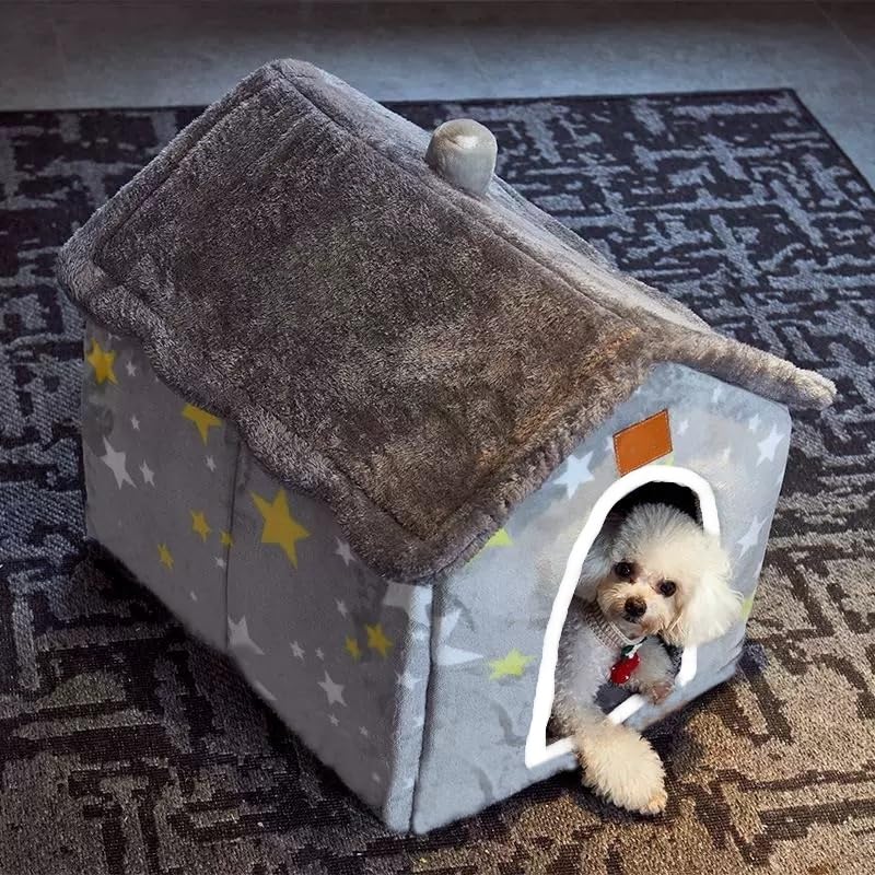Portable Pet Cave Bed with Memory Cushion